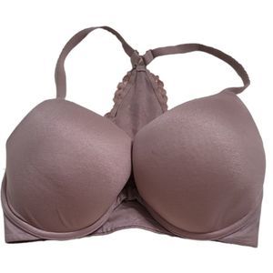 VICTORIA'S SECRET Pink-Nude "Body" Racerback Soft Lace Demi Bra 32DDD‎